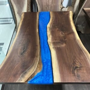 Semi Clear Black Walnut Epoxy Dining Tables