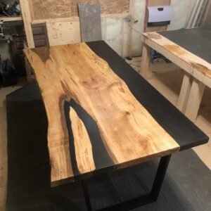 6.5ft x 3.5ft Ambrosia Maple Slab Custom Epoxy Dining Table