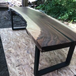 Black Walnut Desk 5ft x 18 Epoxy Highlights