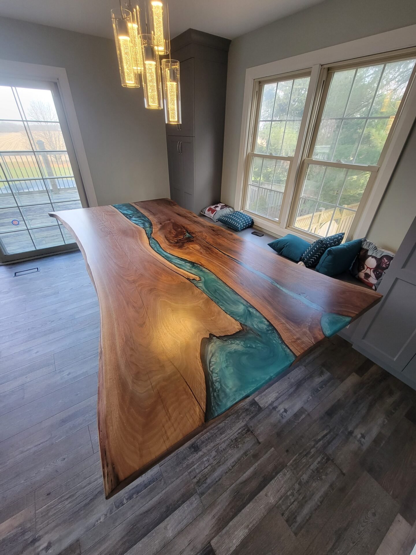 9ft-live-edge-black-walnut-turquoise-epoxy-river-dining-table-riverside-workshop 9ft live edge black walnut turquoise epoxy river dining table handcrafted in Canada