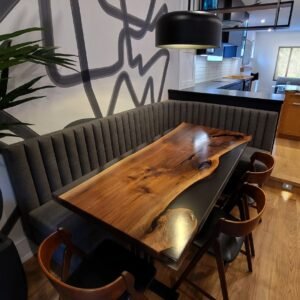 6ft x 3ft Walnut Light Smoke Epoxy River Table Single Slab Woodify
